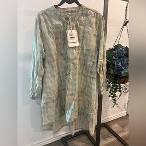 Magnolia Pearl Tie-Dye Tunic in Blue and Cream